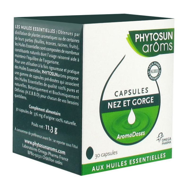 Phytosun Arôms Aromadoses Nez et Gorge 30 Capsules (3595894847697)  P